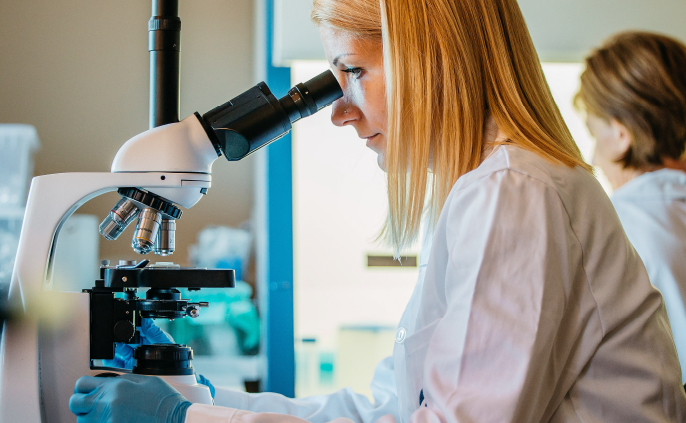 Veterinarian in a laboratory